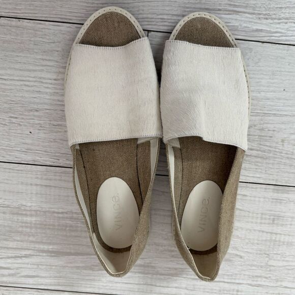 Vince Women's Italian calfskin Cream/white espadril Slip-On Shoes size 9.5 - Picture 9 of 9